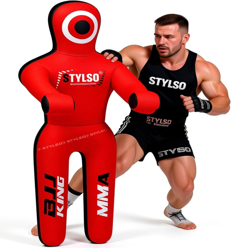 Stylso Un-Filled Grappling Dummy Wrestling Dummy Jiu Jitsu Dummy for BJJ MMA Judo Karate Training Adult Kids and Youth Practice Tackling Dummies - Image 1